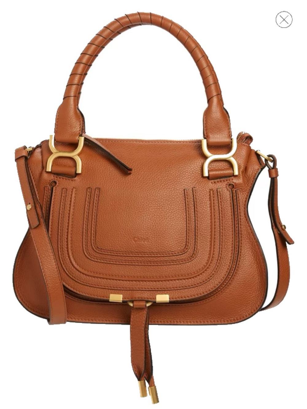 Chloe Marcie Medium Leather Satchel - Tan